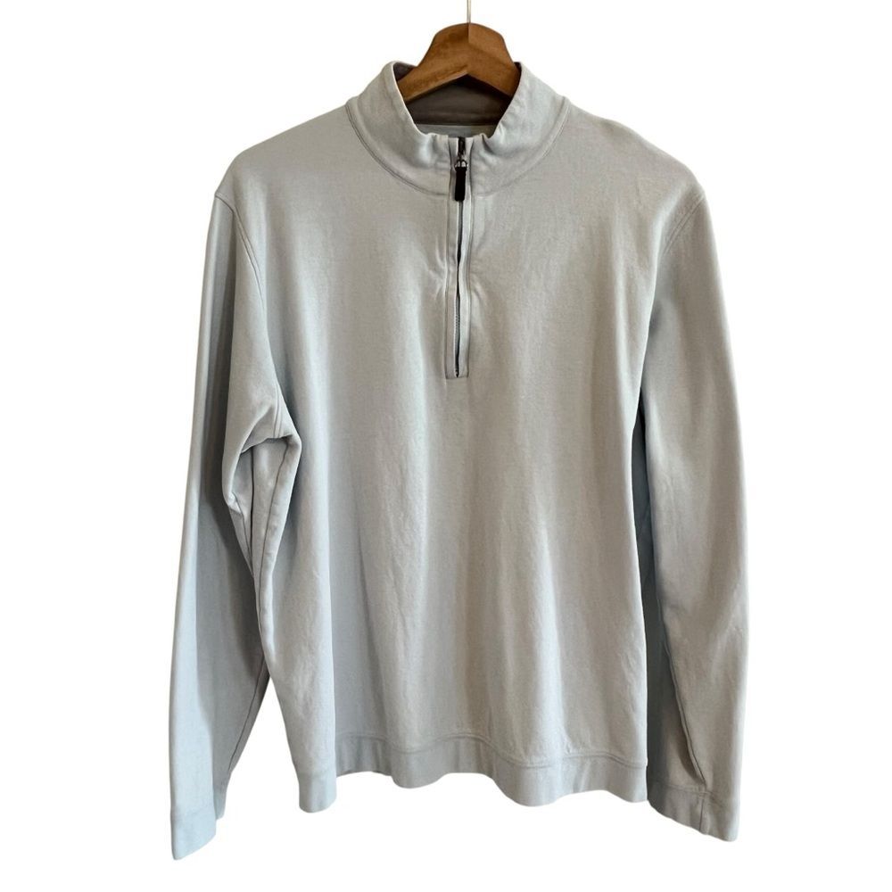 J. McLaughlin Mens Pima Cotton Quarter Zip Sweater Size M Preppy Coastal Golf